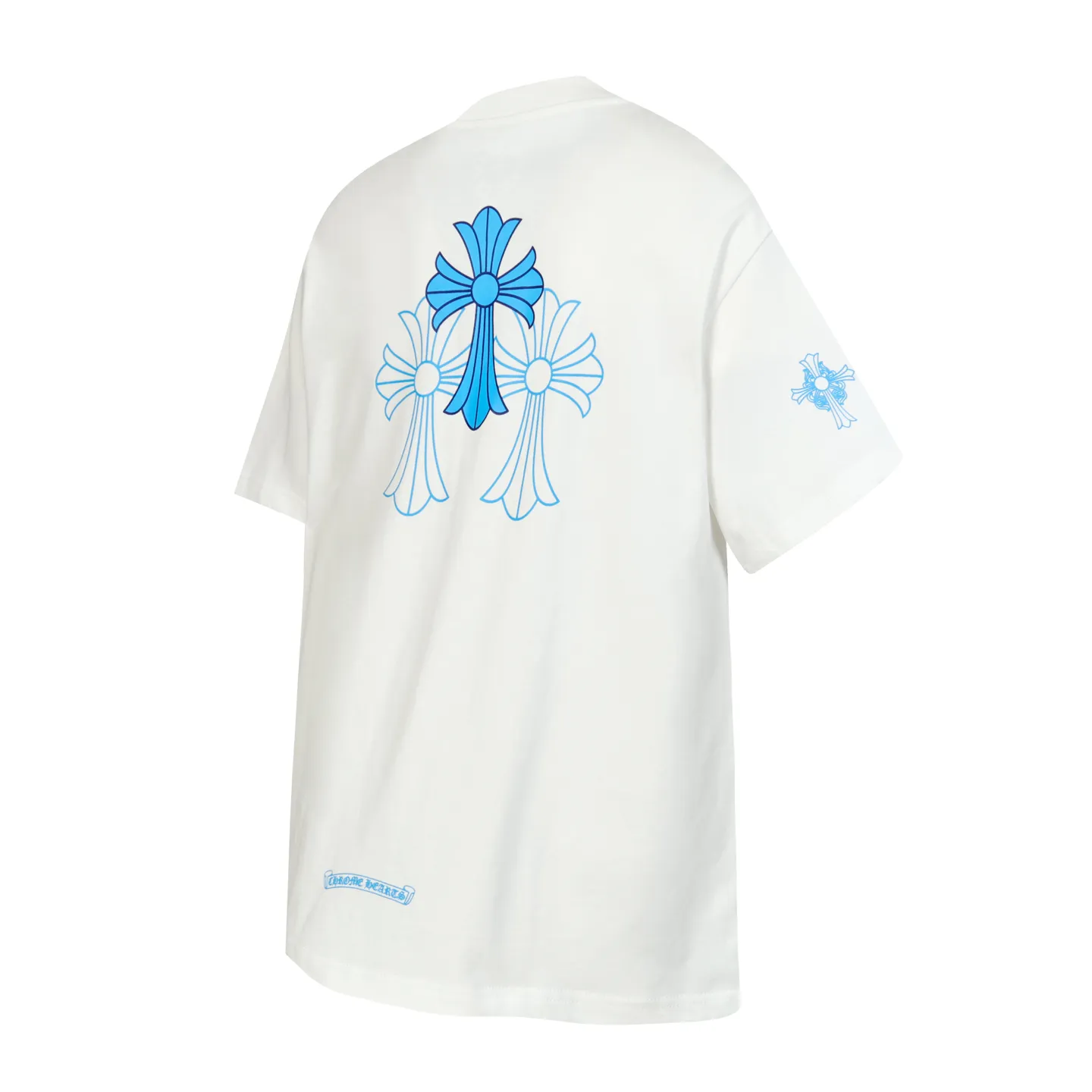 P150 Cross-border running quantity model, please do not place an order if you are pursuing quality - Chrome Hearts/Chrome Heart Cross Sanskrit short-sleeved T-shirt - High weight, high density and high quality. The wool is soft, delicate and skin-friendly. It feels soft and silky. It has excellent warmth and skin-friendly properties. - Customized weaving and dyeing, no color difference. No matter the fabric or workmanship details, it is better than the ordinary version on the market. -Colour: black white -Size: S M L XL